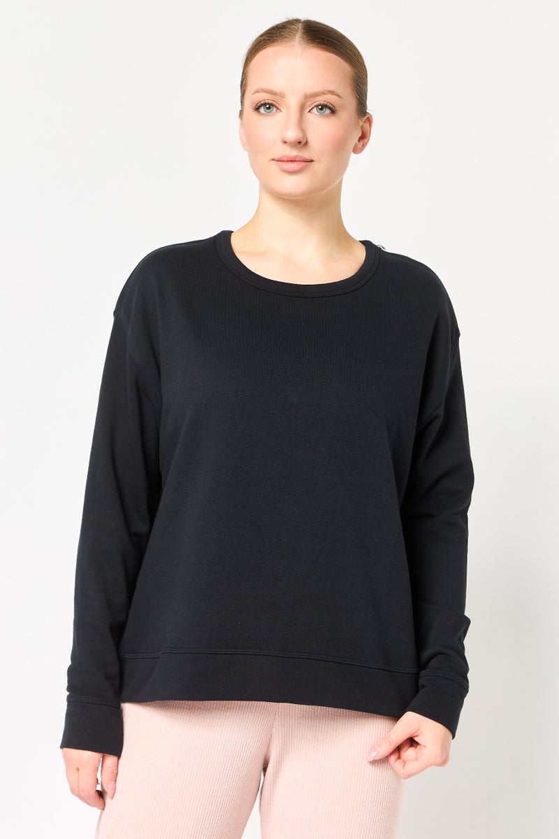 Nike Women Dry Fit Long Sleeve Training Sweatshirt, Black - Image 1